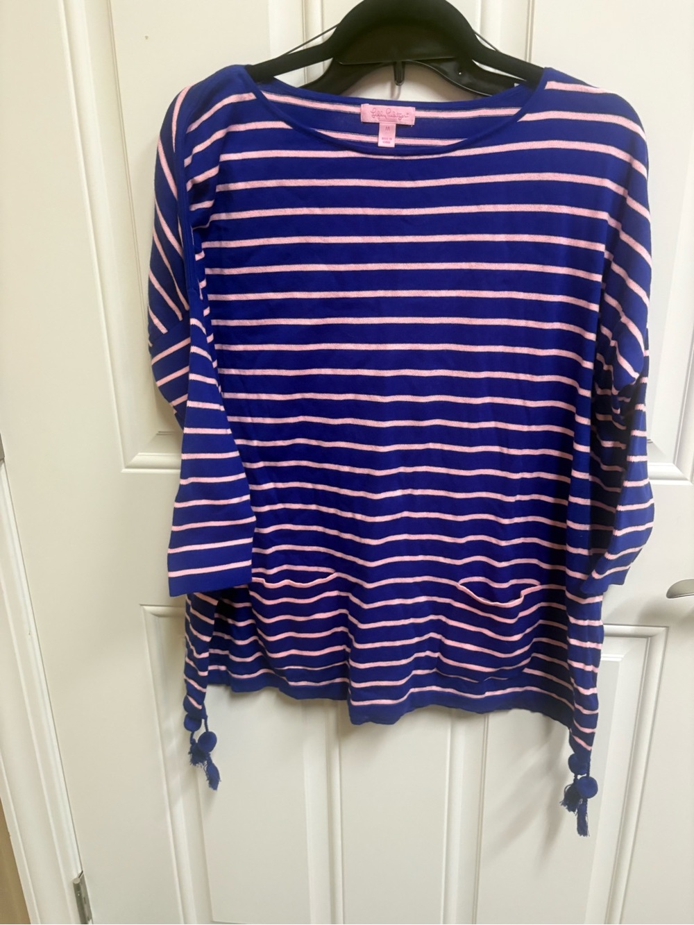Lilly Pulitzer Royal Blue and Pink Striped Tie-Hem Tunic